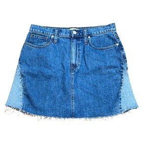 Madewell Rigid Denim A-Line Mini‎ Skirt: Pieced Edition Style# J0555 Size 30